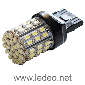 1 ampoule W21/5W  T20  à 64 LED smd  blanc feux de jour / veilleuses