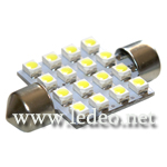 2 ampoules navettes 37 mm c5w  festoon  à 16 Led  smd