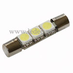 2 ampoules navettes 29mm  SLIM c5w  festoon  à 3 Led  smd