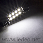2 ampoules à LED  navettes 39 mm c5w  festoon  à 8 Led  smd