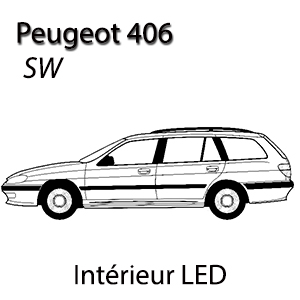 Kit éclairage à LED intérieur  pour Peugeot 406 SW ... Pack complet